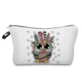 Süße Cartoon Eule Kosmetiktasche, tragbare Reißverschluss Kulturbeutel Make-up Organizer. - Weiß (hz4319)