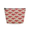 Graziosa borsa cosmetica con stampa cuore ECG infermiera, custodia trucco leggera in tessuto. - Stampa Floreale Cuore ECG (sn4553)