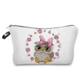 Süße Eule Print Kosmetiktasche tragbare Make-up Tasche Multifunktionale Kulturtasche. - Weiß (hz4322)