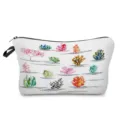 Nahaufnahme einer tragbaren Kosmetiktasche mit bunten Aquarell-Korallen- und Algenmustern. - Aquarell Stil Bunter Korallen Seegras Stil (hz0179)