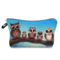 Süsser Eulen Druck Schminktasche, tragbare Kosmetiktasche und praktischer Kulturbeutel für Damen. - Blau (hz4834)