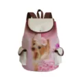 Canvas backpack with cute puppy print, casual school bag for students daily use. - Style 12 (sj8714)
