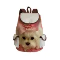 Canvas dog print backpack school bag with cute puppy design and practical storage daily use - Style 19 (sj8721)