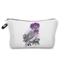 Travel cosmetic bag multifunctional owl print makeup pouch portable storage wash bag for women - Owl Cartoon Illustration Style (hz0565)