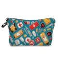 Borsa cosmetica stampata medica grande capacità pochette per trucco portatile da viaggio - Strumenti Cartoon Blu (hzj0277)