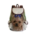 Cute dog print canvas backpack for students, casual daily daypack with spacious capacity. - Style 24 (sj8727)