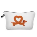 Jolie trousse de toilette teckel, pochette maquillage blanche voyage, organisateur rangement. - Teckel Coeur Iconique (hz1296)