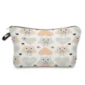 Cute Owl Print Cosmetic Bag Portable Travel Makeup Pouch Multi-functional Toiletry Storage Bag - Cartoon Owl with Flowers (hz0880)