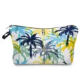Borsa cosmetica con stampa di palme tropicali custodia da viaggio con cerniera. - Stile Cocco Colorato Dipinto a Mano (hz0427)