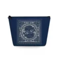Blau-Weiß-Porzellan Doppel-Fisch-Muster Kosmetiktasche, tragbare kleine Make-up Tasche Detailansicht. - Klassischer Doppel fisch Fu Zeichen Stil (sn3579)