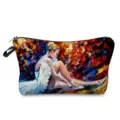 Bolsa de maquillaje con estampado de bailarina estuche de aseo con cremallera neceser de viaje. - Chica de Ballet Pintura al Óleo (hz5231)