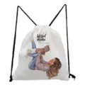 Casual printed drawstring backpack, portable travel storage bag for daily use and outdoors. - Blessed Mama Style (sk3027)