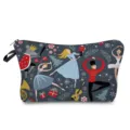 Vista detallada del neceser de maquillaje con cremallera y patrón de ballet Cascanueces. - Cascanueces Gris Oscuro (hz5243)