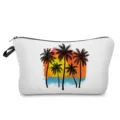 Tragbare Kosmetiktasche mit tropischem Palmen-Sonnenuntergang-Druck, ideale Aufbewahrung. - Abendglühen Druck Stil (hz0774)