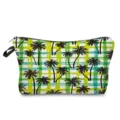 Tropische Palme Druck Kosmetiktasche Detailansicht, bequeme Reise Make-up Aufbewahrung. - Kokosnuss-Karo-Collage-Stil (hz1131)
