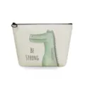 Süße Cartoon Alligator Leinwand Kosmetiktasche, einfache weiße Make-up Tasche und Waschtasche. - Krokodil-Druck-Stil (sn3055)