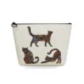 Leinwand Kosmetiktasche mit bunten Blumen Katzen Drucken, ideal für tägliche Reisen. - Drei Mandala Katzen (sn2973)
