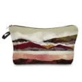 Gros plan détaillé de la trousse de maquillage portable avec un imprimé paysager abstrait. - Style Imprimé Paysage (hz3101)