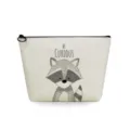 Leinwand Make-up-Tasche mit Waschbär-Print und Reißverschluss Detail für die tägliche Aufbewahrung. - Waschbär-Druck-Stil (sn3060)