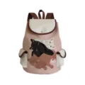 Canvas Rucksack mit süßem Katzen Stickerei Design, rosa und weiß, ideal für Schule und Alltag - Drei Katzen Stickerei Stil (sj3555)