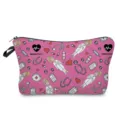 Borsa cosmetica rosa con stampa medica carina motivo dottore astuccio da viaggio per trucco. - Stile Attrezzatura Medica Cartone Animato Rosa (hz2326)