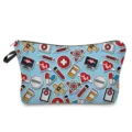 Borsa per trucco con motivo medico blu, graziosa pochette da toilette tema dottore, astuccio viaggio. - Stile Cartone Animato Medico Stampa Allover Blu Chiaro (hz2332)