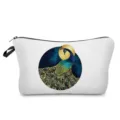 Elegant peacock print cosmetic bag, ukiyo-e style zipper pouch for makeup and toiletries. - Peacock Style (hz2154)