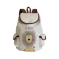 Cute canvas backpack with lion print and be brave text for students travel and daily use. - Lion Pattern Style (sj3064)