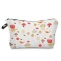 Cute mushroom print cosmetic bag, sweet floral pattern makeup storage pouch with zipper. - Cute Mushroom Flower Mori Style (hz0835)