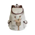 Canvas backpack for casual daily use, cute giraffe print design, adjustable brown shoulder straps. - Giraffe Pattern Style (sj3065)