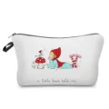 Cute mushroom girl printed cosmetic bag portable makeup pouch for travel daily storage - White Cartoon Mushroom Girl Style (hz0838)