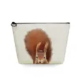Canvas cosmetic bag with cute red squirrel print, portable travel wash storage bag detail. - Squirrel Portrait Print (sn2781)