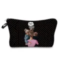 Detailansicht der tragbaren Kosmetiktasche mit Mutter Grafik und klassischem Polka Dot Muster. - Schwarze Punkte (hz3014)