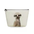 Cute Meerkat Print Canvas Cosmetic Bag Portable Toiletry Pouch Travel Storage Bag Zip - Meerkat Print (sn2793)
