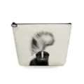 Canvas toiletry bag with cute skunk animal print, portable makeup pouch with secure black zipper. - Skunk Print (sn2795)