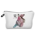 Kompakte Kosmetiktasche mit niedlichem Mutter Tochter Print, ideale Make up Reisetasche. - Super Mama (hz3021)