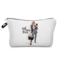 Detail einer tragbaren weißen Kosmetik Tasche mit einem schicken Mutter Kind Motiv. - Ehefrau Mutter Chef (hz3029)