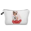 Kompakte Reise Kosmetiktasche mit süßem Mutter und Tochter Print Design für den Alltag. - Weihnachts Hirsch Mutter und Tochter (hz3031)