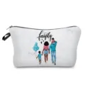 Tragbare Familien Druck Kosmetiktasche Reise Make-up Etui Reißverschluss Kulturbeutel Aufbewahrung - Familien Rückansicht Marmor (hz3033)