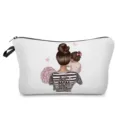 Detailansicht der tragbaren Reisekosmetiktasche mit einem niedlichen Mutter-Tochter-Druck. - Beste Mama (hz3036)