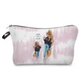 Detailansicht der tragbaren Kosmetiktasche mit einem stilvollen Mutter-Tochter-Druck. - Modisches Mutter-Tochter-Shopping / Rosa Verlauf (hz3046)