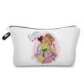 Detailansicht der tragbaren Kosmetiktasche mit süßem Mutter-Tochter-Druckmotiv für Reisen. - Warmer Mutter-Tochter-Ausflug / Weiß (hz3051)