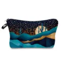 Trousse de toilette portable avec impression de paysage désertique et fermeture éclair. - Style Imprimé Paysage (hz3107)