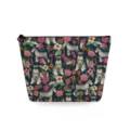 Floral schnauzer dog print cosmetic bag makeup pouch travel toiletry storage organizer. - Schnauzer Colorful Floral (sn2980)