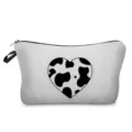 Tragbare Kuhflecken Herz Make-up Tasche Kosmetiktasche Reise Reißverschluss Organizer. - Kuhmuster-Herzstil (hz3350)