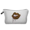 Leopardenmuster Lippen Kosmetiktasche tragbare Make-up Tasche Reise Kulturbeutel Tasche - Leoparden-Lippen-Stil (hz3352)