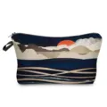 Trousse de maquillage portable avec impression de paysage moderne, parfaite pour voyage. - Style Imprimé Paysage (hz3130)