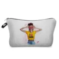 Detailansicht der tragbaren Kosmetiktasche mit stilvollem Mädchenmuster und Reißverschluss. - Illustration Mädchen Stil (hz3366)