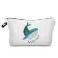 Portable cosmetic bag with cute watercolor blue whale print for travel and daily storage use. - Watercolor Whale Style (hz2723)