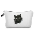 Süße schwarze Katze Kosmetiktasche und Federmäppchen mit Reißverschluss für die Aufbewahrung. - Schwarze Katze Bricht Wand (hz1598)
